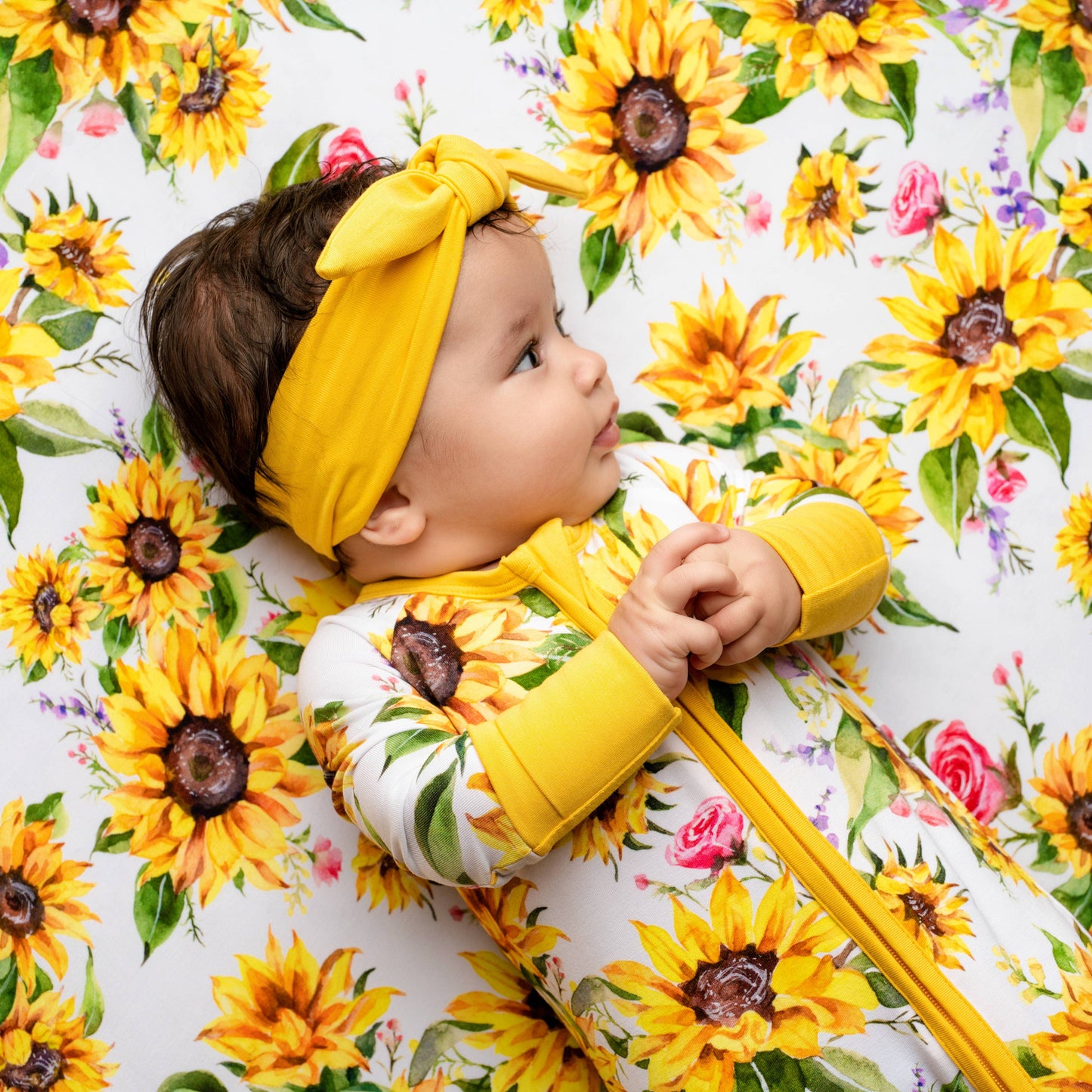 Sunflower Baby Bamboo Double Zipper Onesie