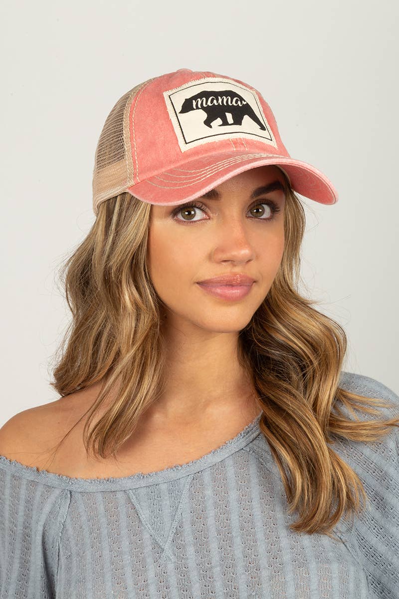 MAMA Bear Canvas Patch Baseball Cap