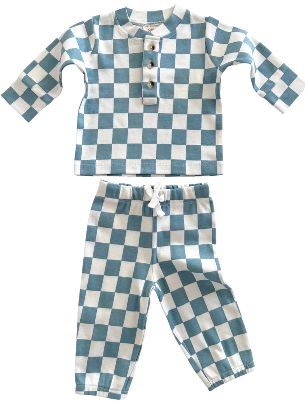 Blueberry Muffin Checkerboard Top + Pant Set