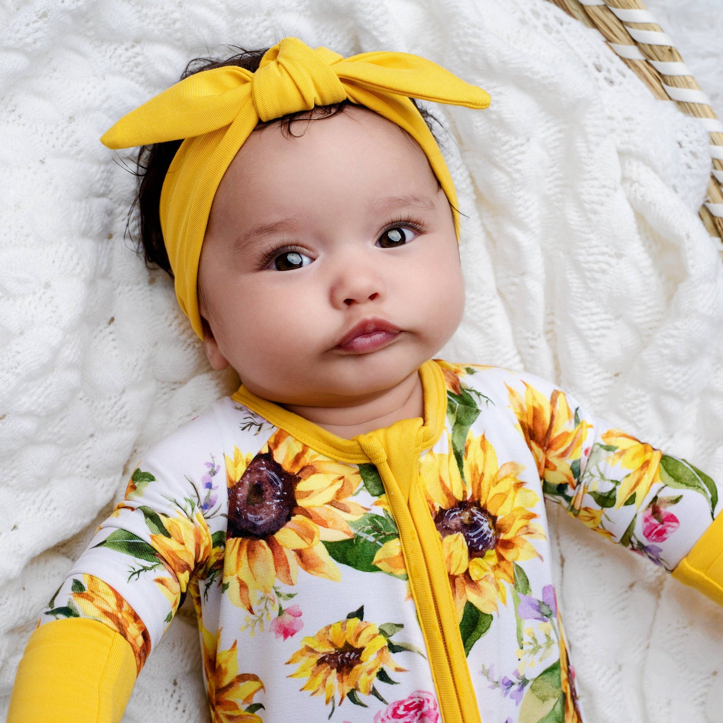 Sunflower Baby Bamboo Double Zipper Onesie