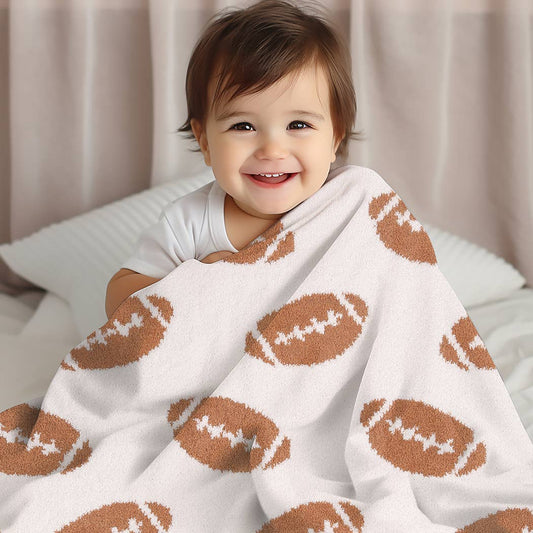 Football Pattern Throw Blanket-Kids/Baby