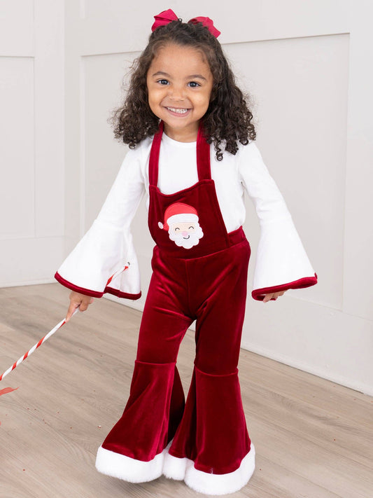 Jolly Santa Velvet Bell Bottom Outfit
