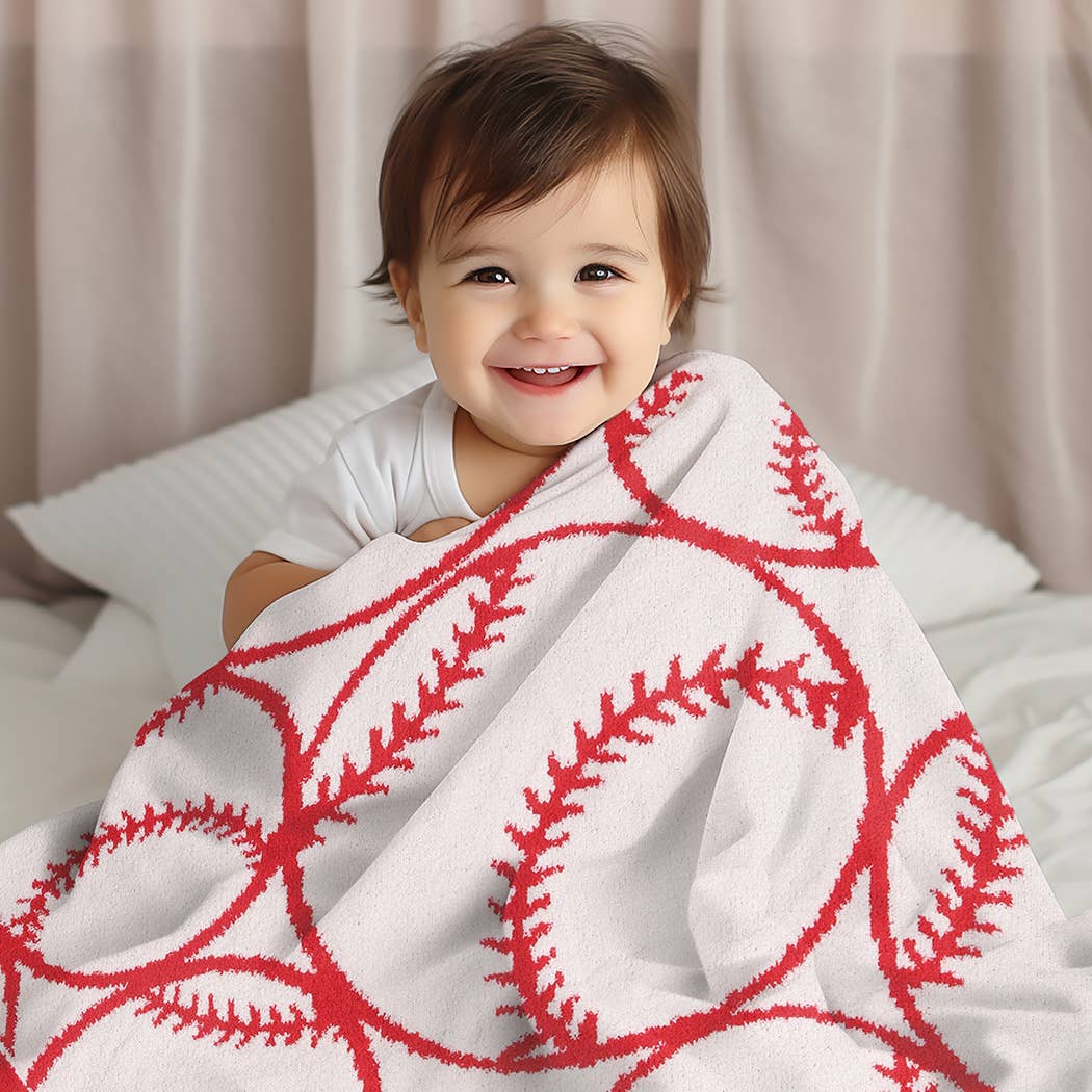 Baseball Pattern Throw Blanket- Kids/Baby
