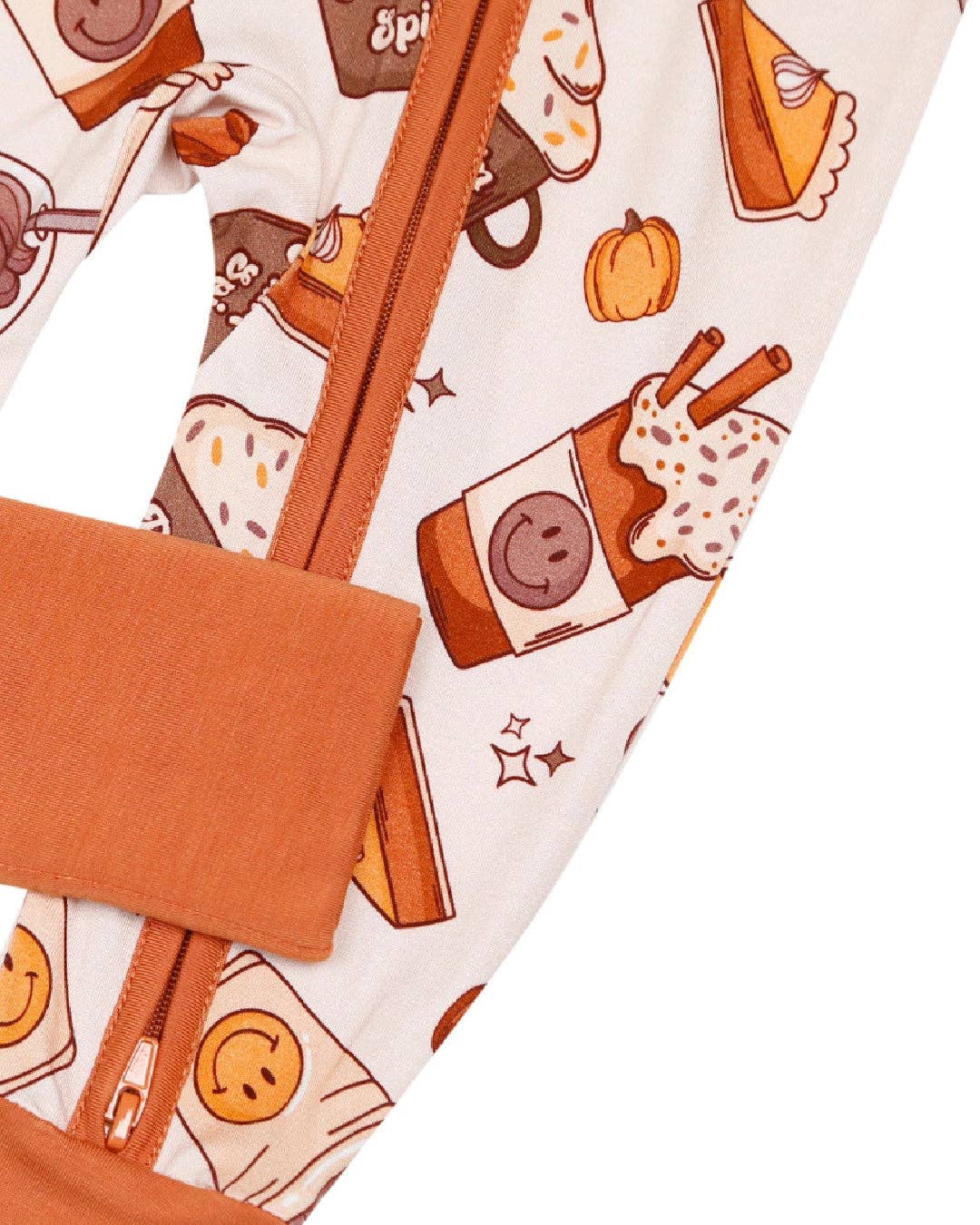 Holiday Bamboo Baby Clothing Zip Romper | Pumpkin Spice