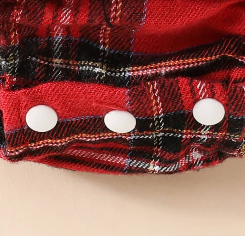 Plaid Holiday Ruffle Dress Romper