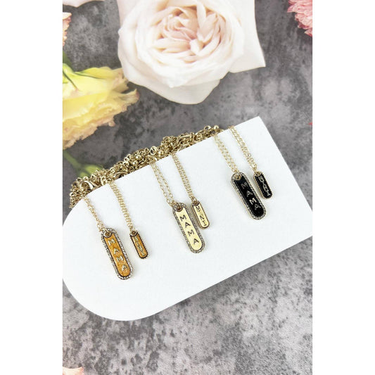 MAMA AND MINI BAR SHAPED WOOD NECKLACE SET