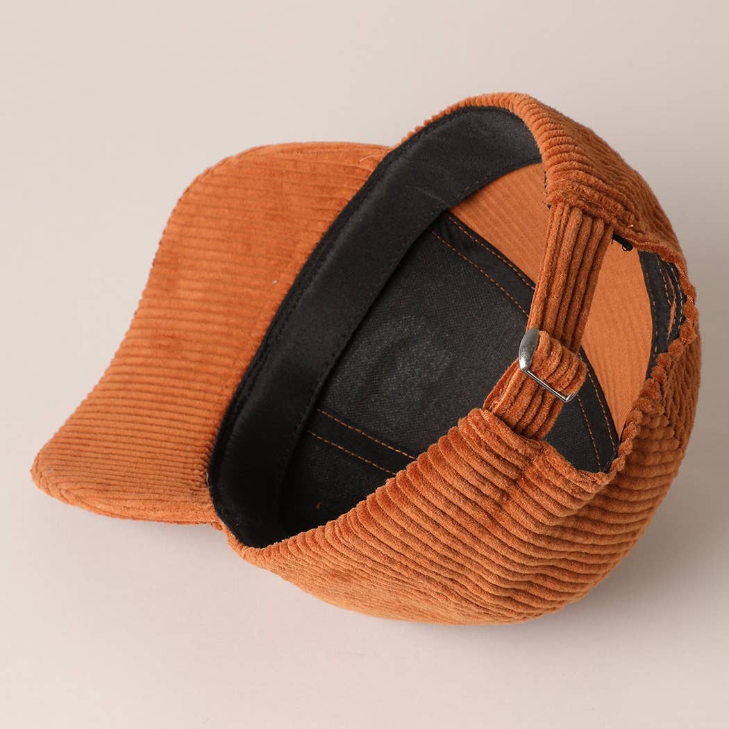 MAMA 3D Embroidered Fuzzy Patch Corduroy Cap