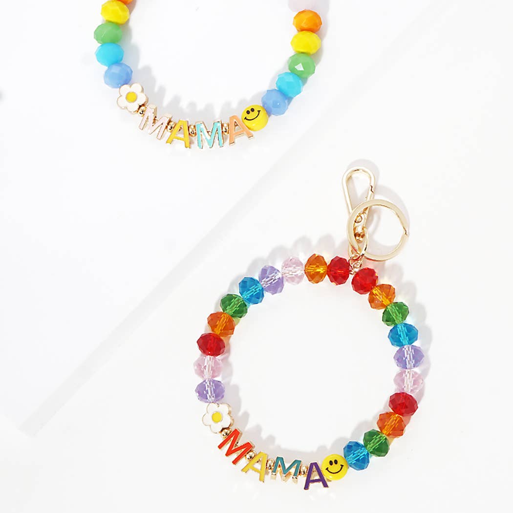MAMA Beaded Keychain Bracelet