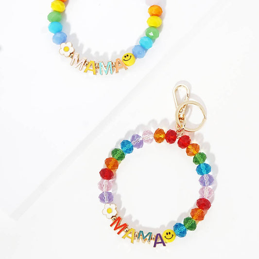 MAMA Beaded Keychain Bracelet