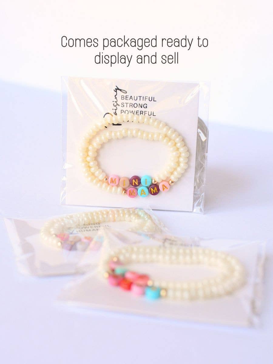 Inspirational Pearl MAMA MINI matching bracelet set