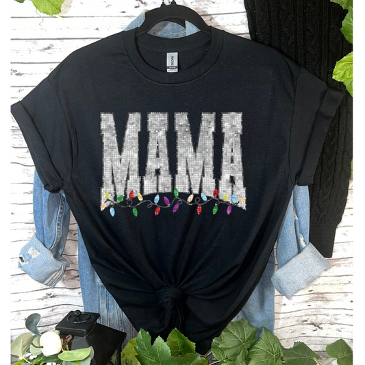 Mama Christmas Lights Tee