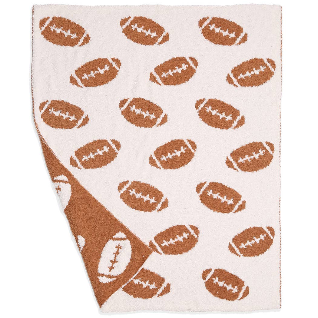 Football Pattern Throw Blanket-Kids/Baby