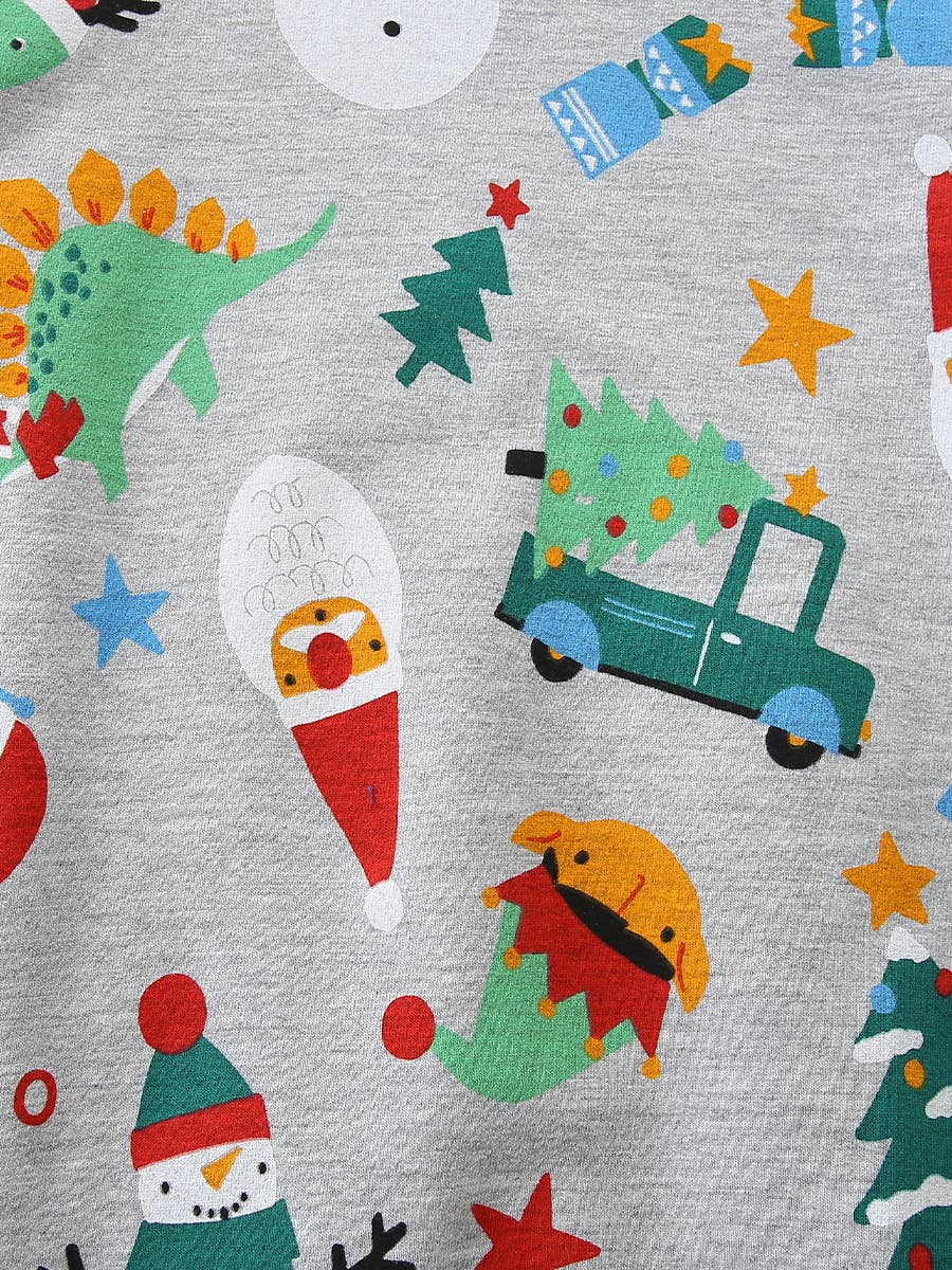 Kids Christmas Cartoon Cotton Print Top