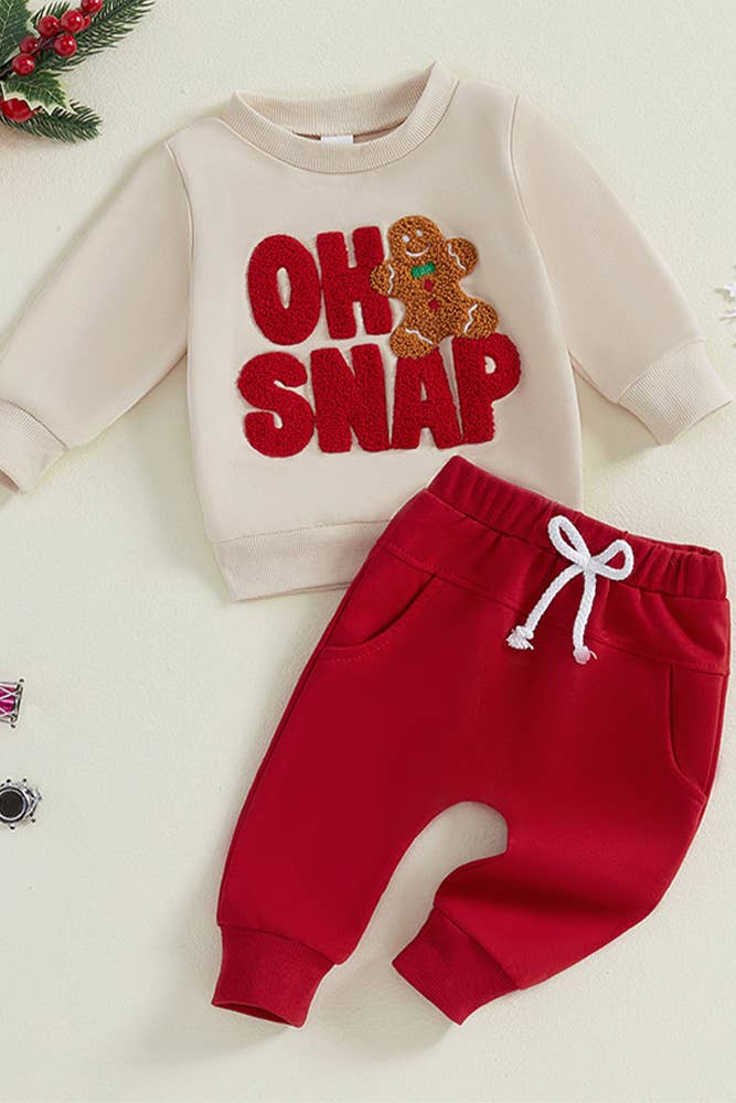 OH SNAP Gingerbread Kids Christmas Two Pieces Set