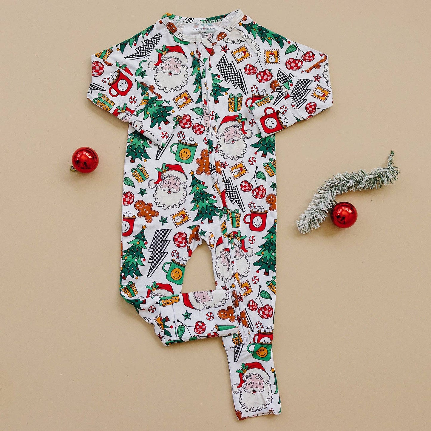 Two-Way Zipper Bamboo Zip Romper | Christmas Vibes