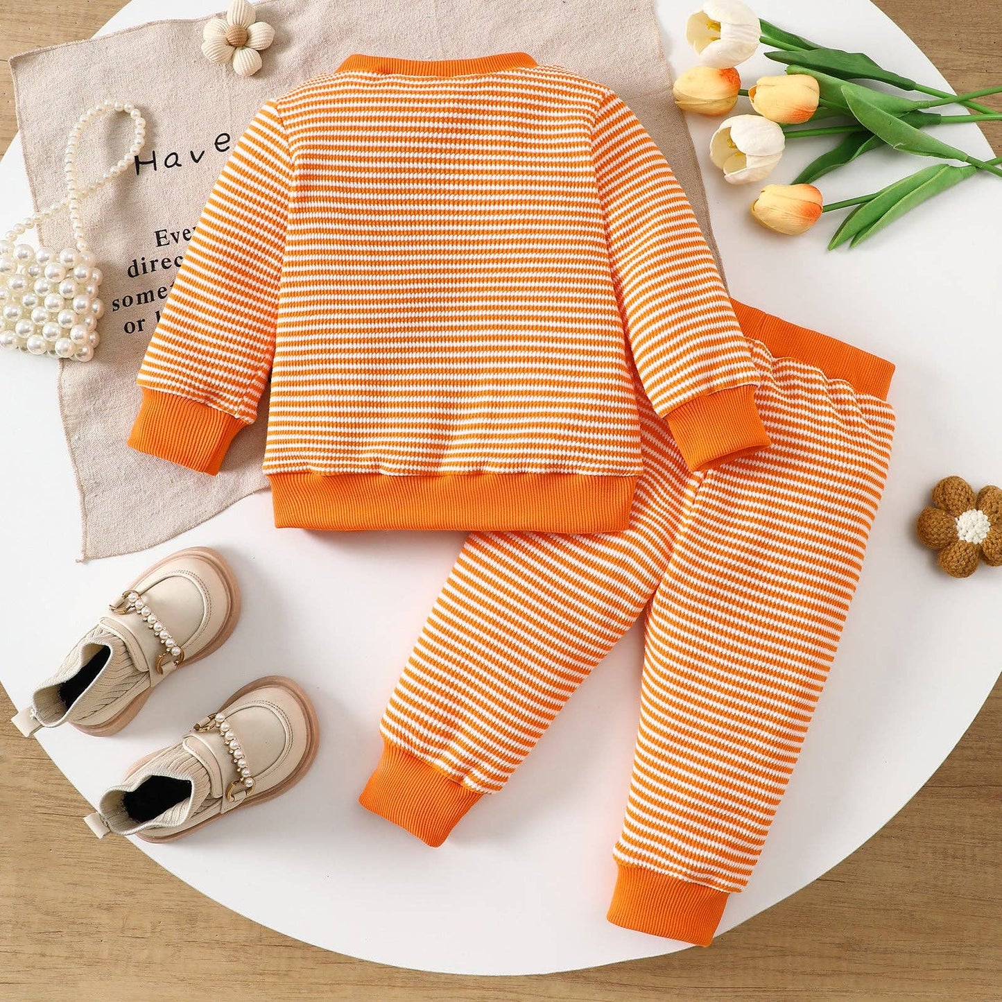Boo Halloween Towel embroidery striped thermal set