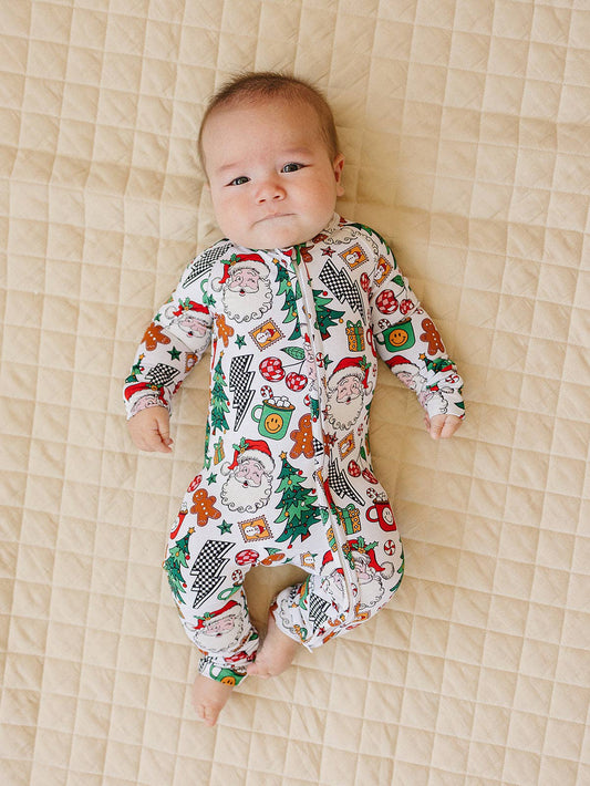 Two-Way Zipper Bamboo Zip Romper | Christmas Vibes