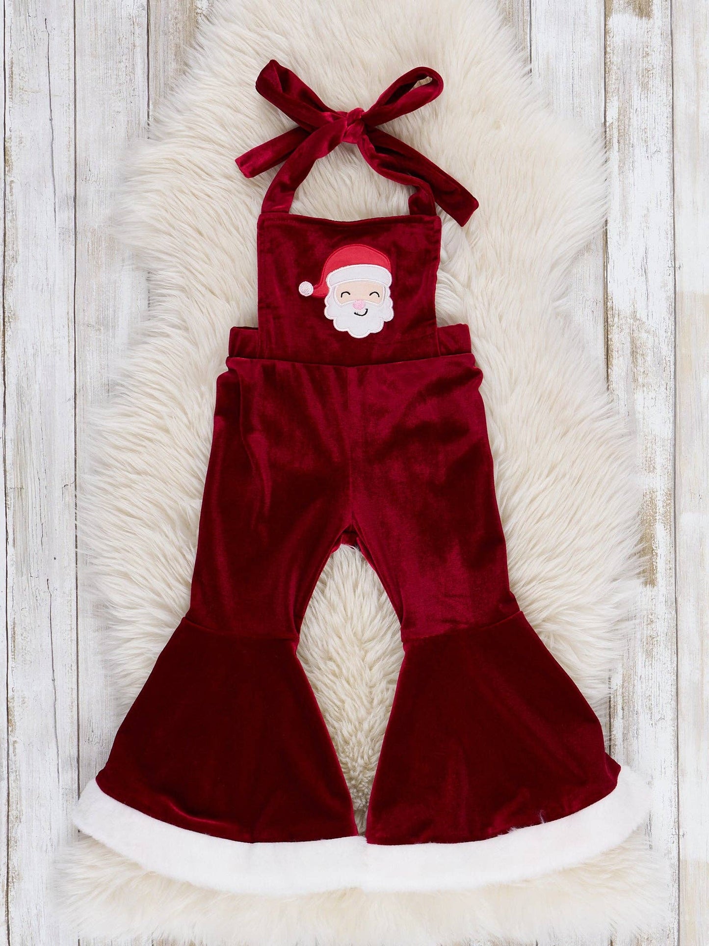 Jolly Santa Velvet Bell Bottom Outfit