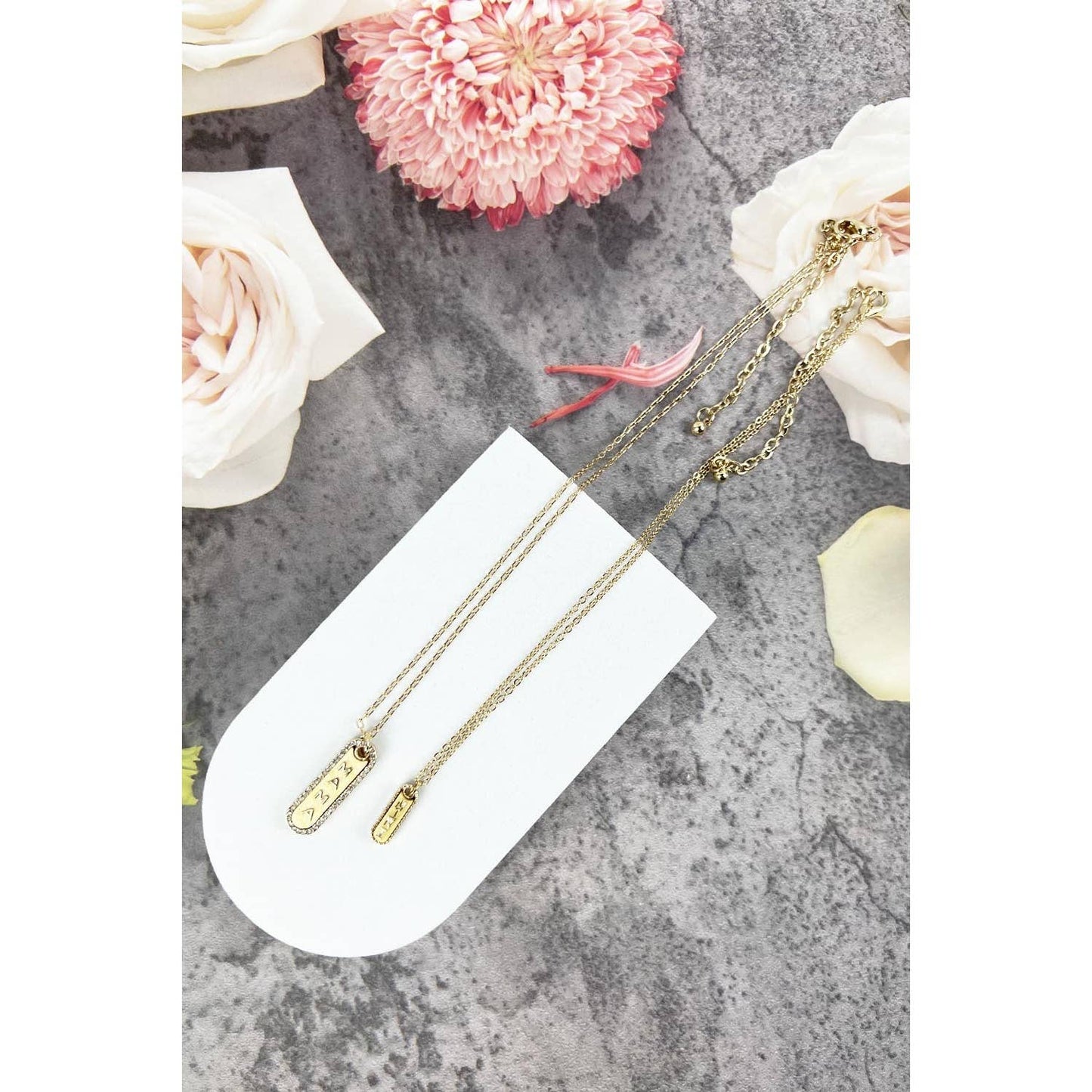 MAMA AND MINI BAR SHAPED WOOD NECKLACE SET