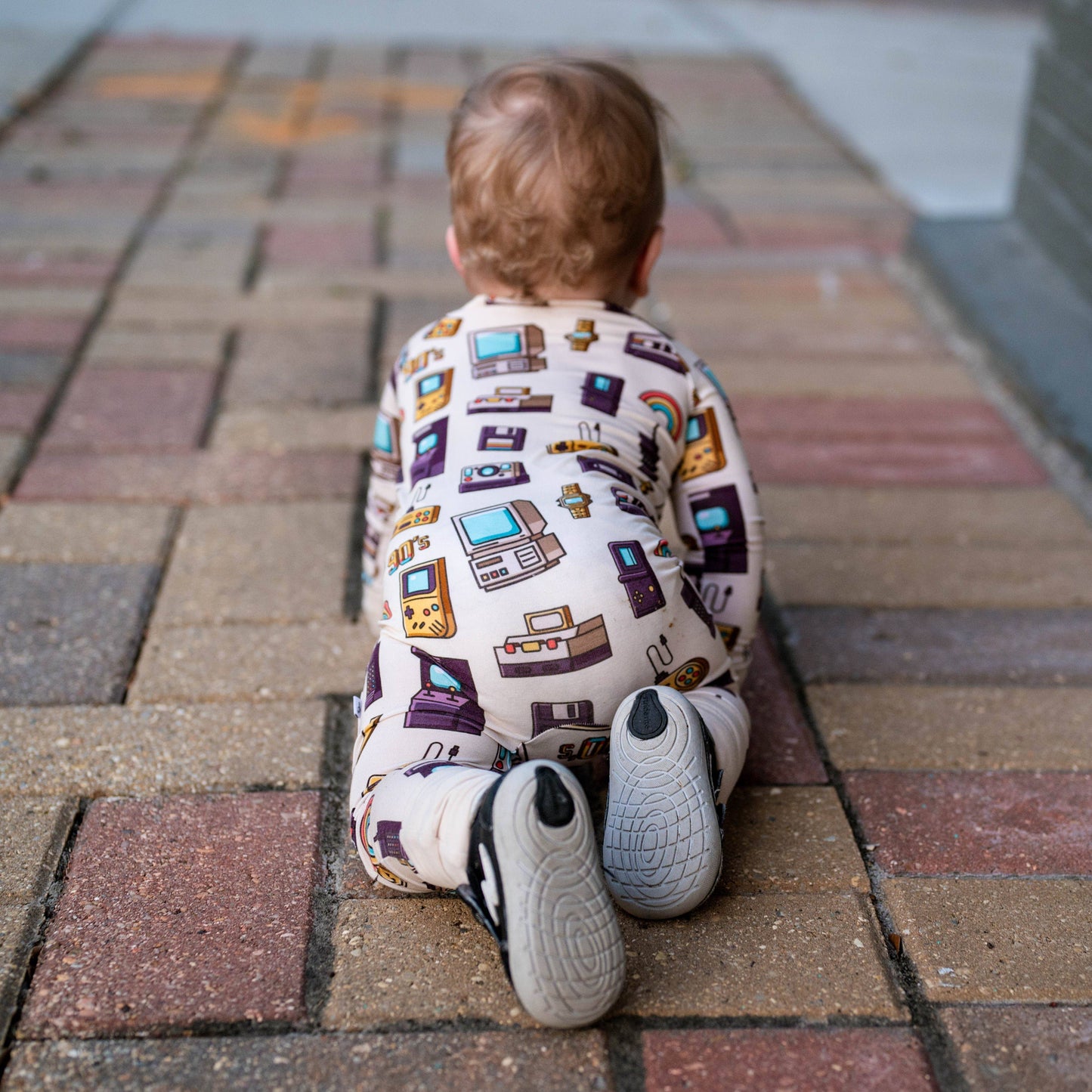 90's Retro Baby Bamboo Double Zipper Onesie